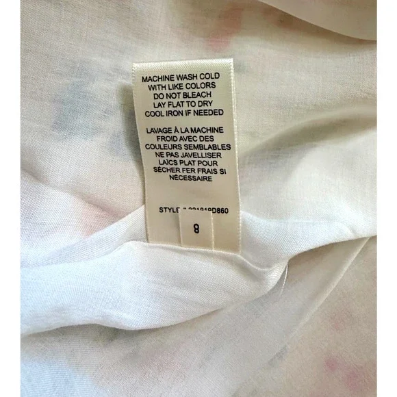 NEW Rebecca Taylor Long Emma Dress Size 8 Floral Maxi Cream Blush Blue Pockets - Picture 8 of 12